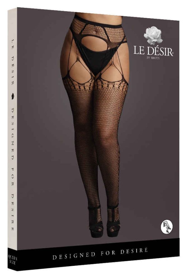 Collants à jarretelles Résille PANTYHOSE NET Noirs – Image 5
