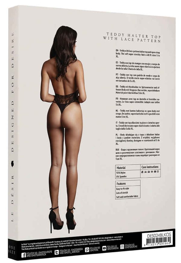 Body Strappy Lace Teddy Noir – Image 4