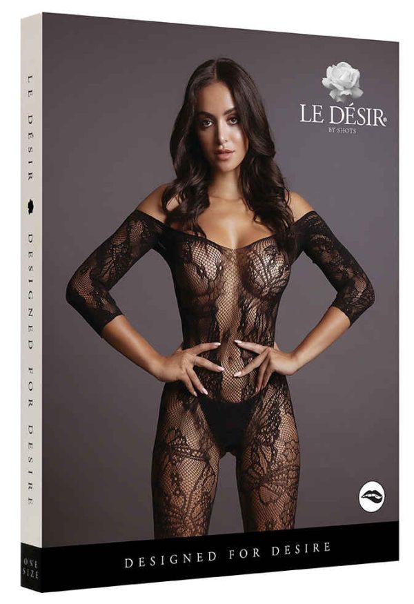 Combi sexy Lace Sleeved Noir – Image 3