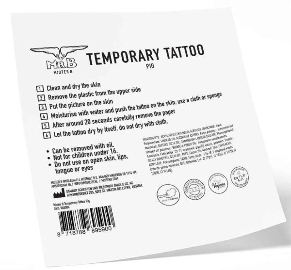 Tatouage éphémère MrB Pig 10 x 10cm – Image 4