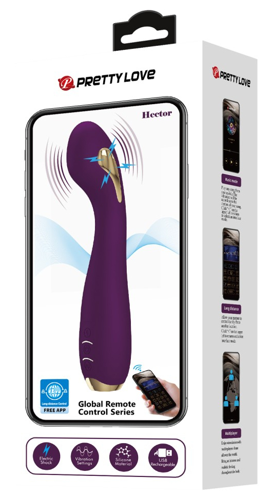 Vibro Point G Électro Connecté Hector 16 x 3.8cm Prune – Image 2