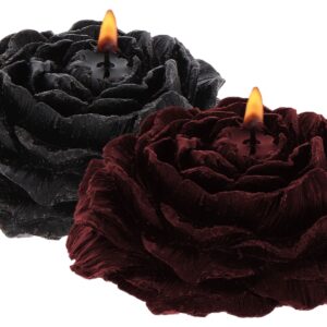 2 Bougies Sm Rose Candles Noire-Rouge