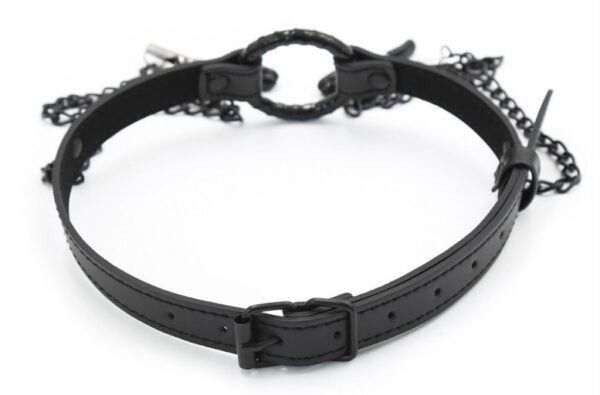 Bâillon-Anneau et Pince-Tétons Gag Nip Noir – Image 6