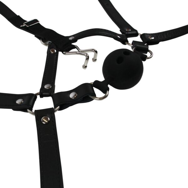 Bâillon Boule avec Crochet nasal Gag Noise Noir – Image 6