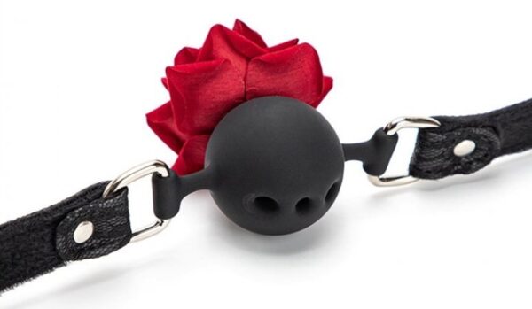 Baillon Boule avec Rose Bud Gag Rose – Image 2