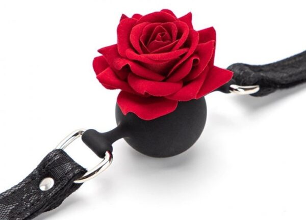 Baillon Boule avec Rose Bud Gag Rose – Image 3