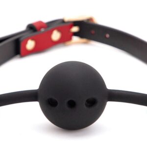 Bâillon Boule Liny Thin Noir-Rouge