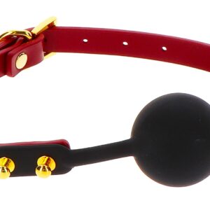 Bâillon Boule Silicone Taboom 4cm Noir-Rouge