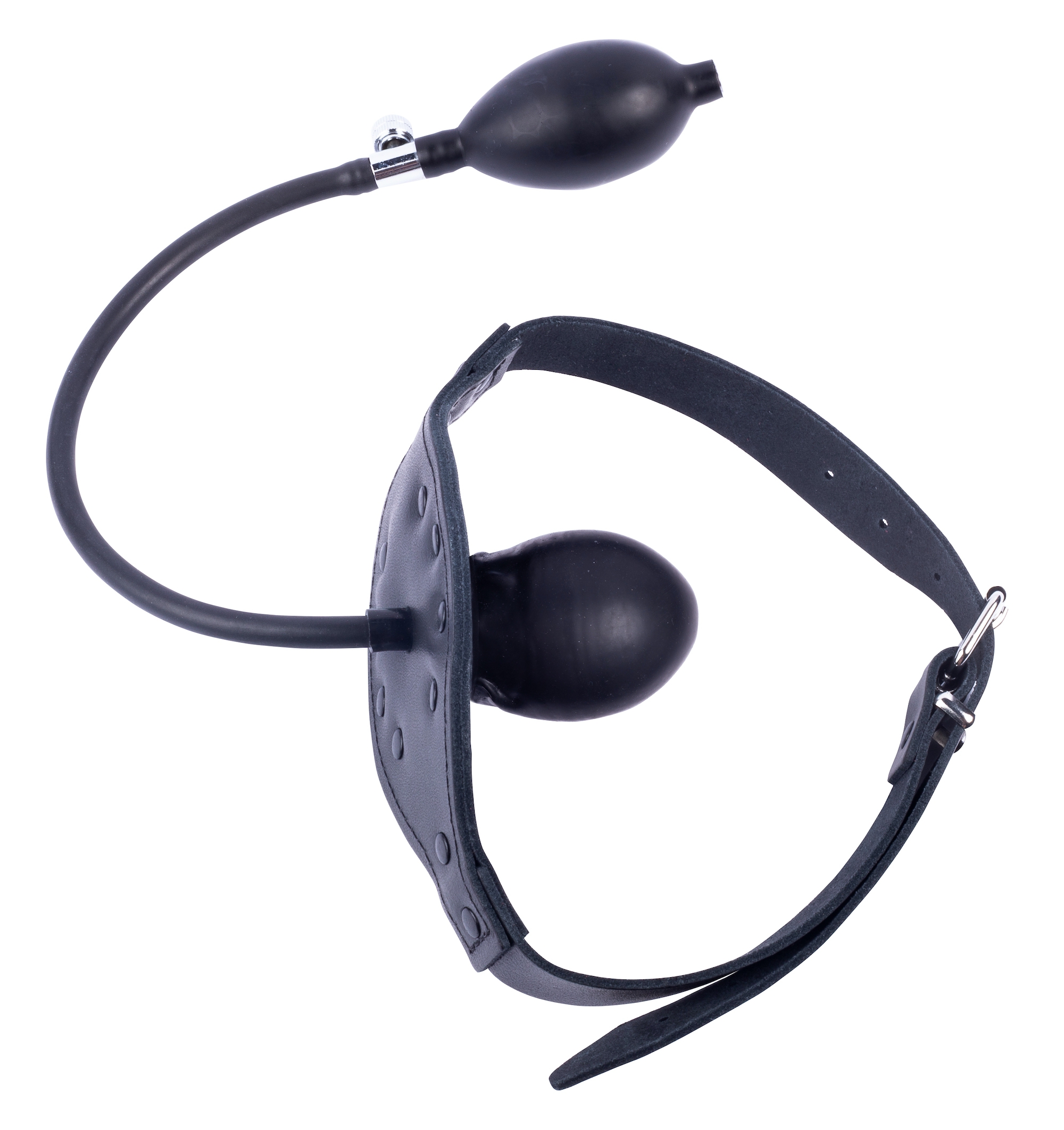 Bâillon gonflable en cuir Embout Pénis 6cm – Image 4