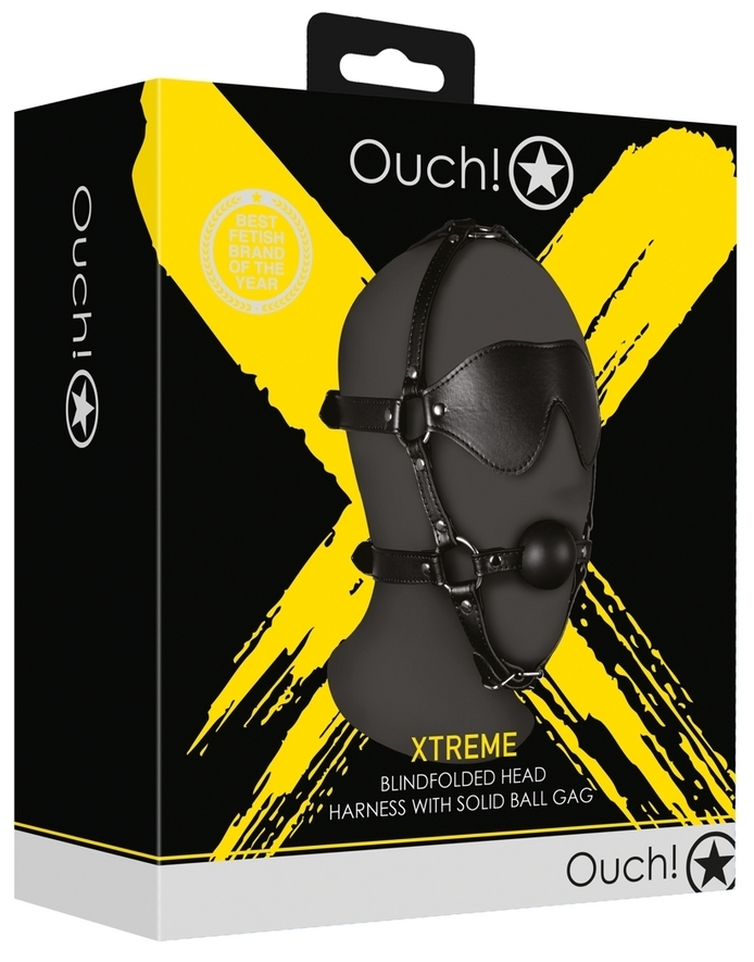 Bâillon Muselière avec Boule et Masque Gag Xtreme Noir – Image 2