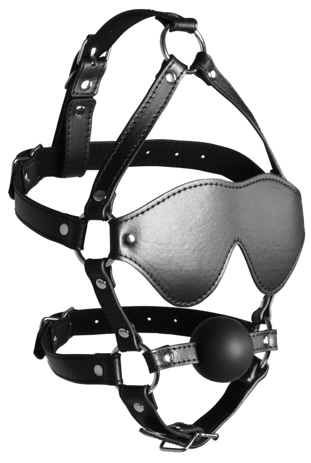 Bâillon Muselière avec Boule et Masque Gag Xtreme Noir – Image 3