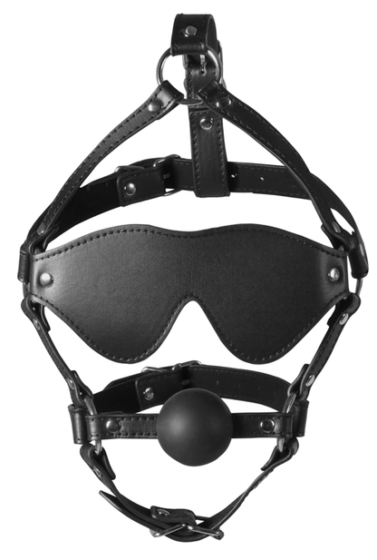 Bâillon Muselière avec Boule et Masque Gag Xtreme Noir – Image 4