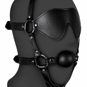 Bâillon Muselière avec Boule et Masque Gag Xtreme Noir
