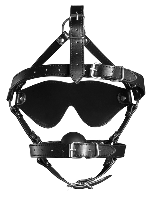 Bâillon Muselière avec Boule et Masque Gag Xtreme Noir – Image 5