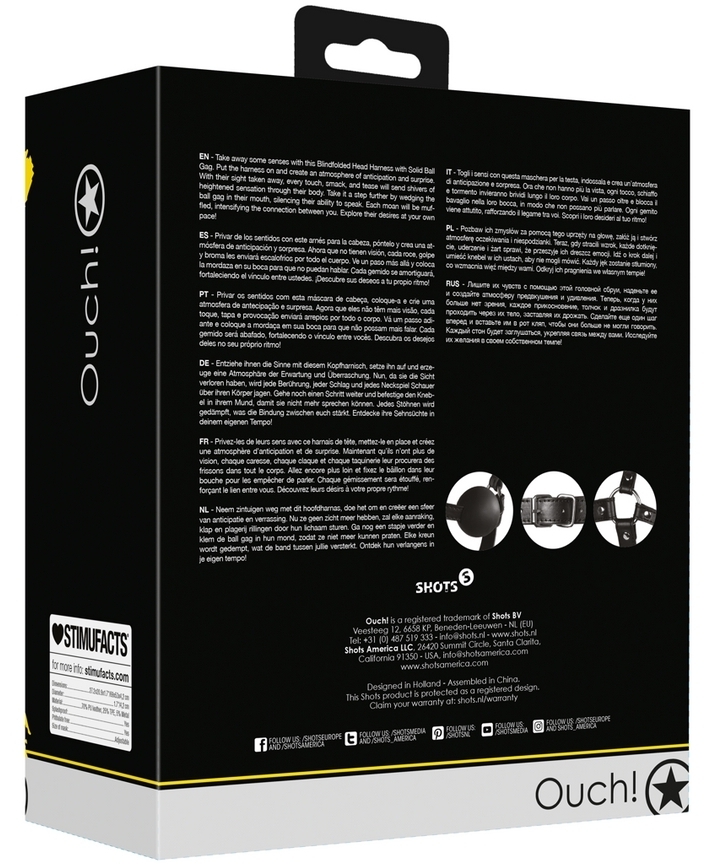 Bâillon Muselière avec Boule et Masque Gag Xtreme Noir – Image 8