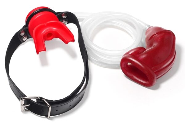 Bâillon Urinoir avec Cage souple Rouge – Image 2