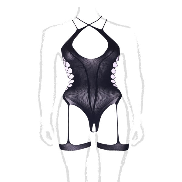 Body avec Porte-Jarretelles Grande Taille Shade Metis Noir – Image 10