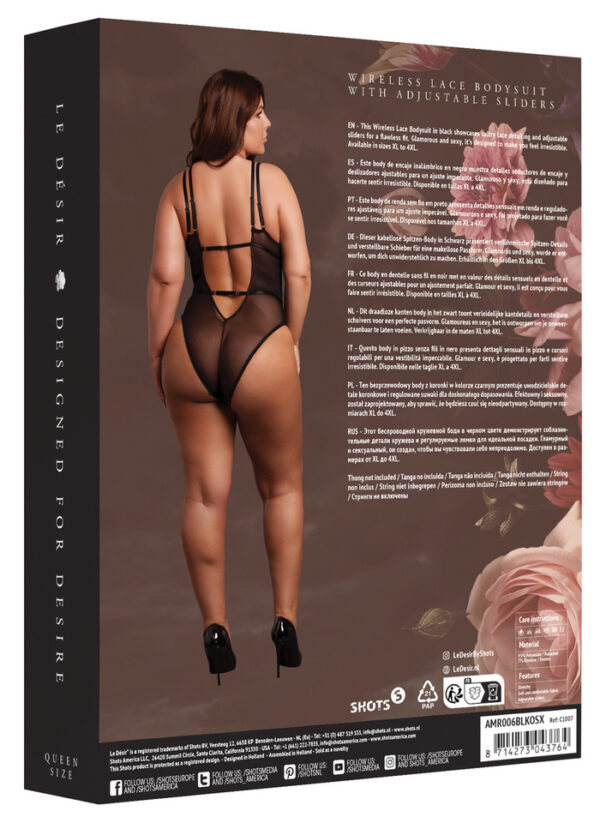 Body Dentelle Double Bretelle Grande Taille Carlita Noir – Image 4