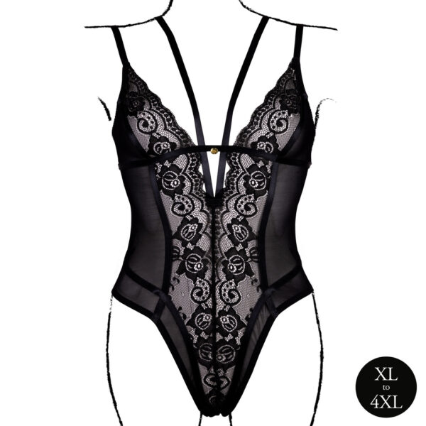 Body Dentelle Double Bretelle Grande Taille Carlita Noir – Image 5