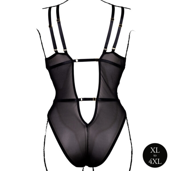 Body Dentelle Double Bretelle Grande Taille Carlita Noir – Image 6