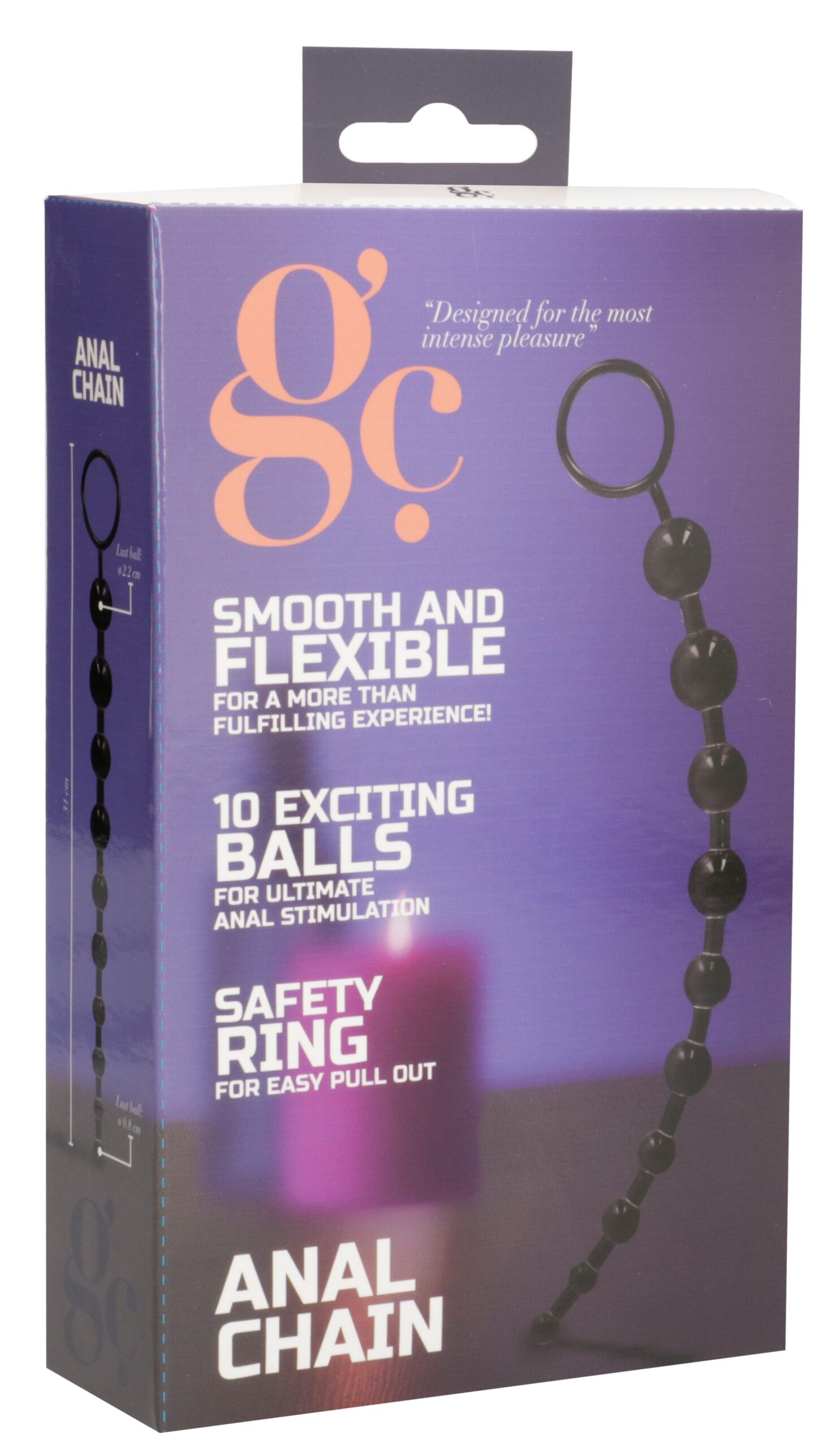Boules anales Chaîne 26 x 2.3cm Noir – Image 2
