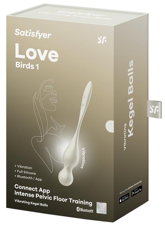 Boules de Geisha Vibrantes Connectées Love Birds 1 9 x 3cm Blanc – Image 2