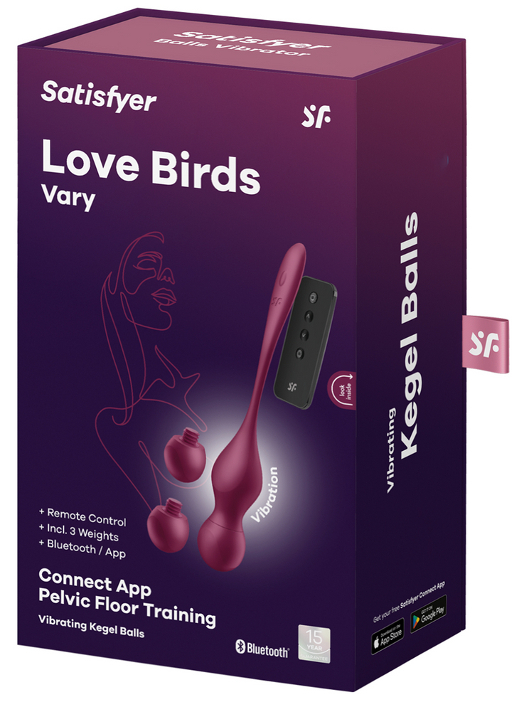 Boules de Geisha Vibrantes Connectées Love Birds Vary 9 x 3.3cm – Image 2