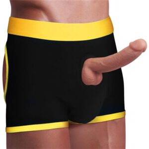 Boxer Bottomless pour Gode Horny Strapon Noir