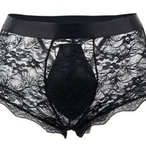 Boxer ouvert en dentelle Lacien Noire