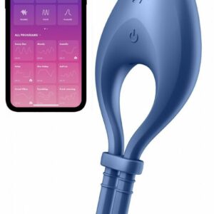 Cockring vibrant connecté Bullseye Satisfyer Bleu