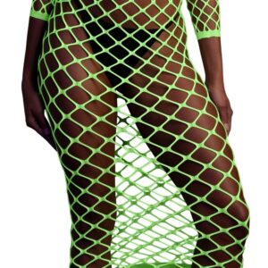 Bustier et Robe Filet Épaules dénudées Vert Fluo