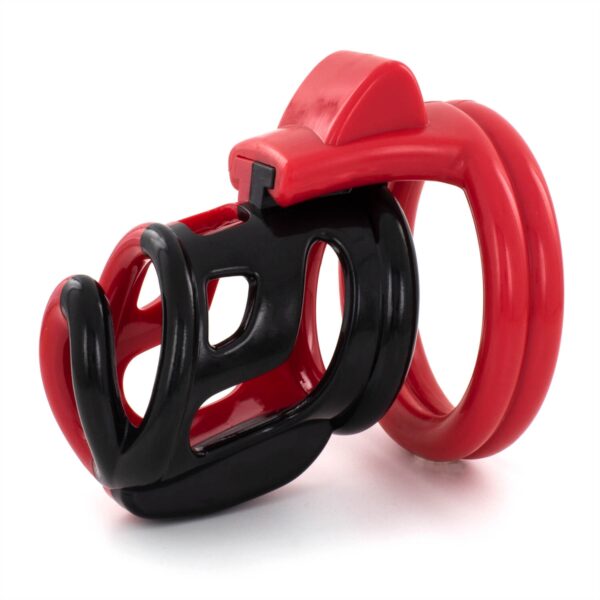 Cage de chasteté Cock Cuff 7.5 x 3 cm Rouge-Noir – Image 2
