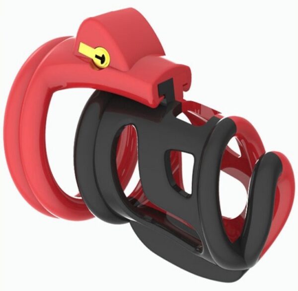 Cage de chasteté Cock Cuff 7.5 x 3 cm Rouge-Noir – Image 3