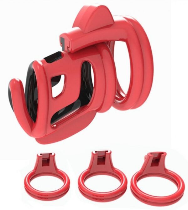 Cage de chasteté Cock Cuff 7.5 x 3 cm Rouge-Noir – Image 4