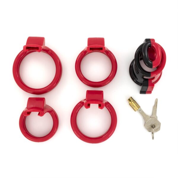 Cage de chasteté Cock Cuff 7.5 x 3 cm Rouge-Noir – Image 6
