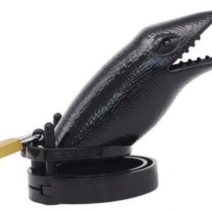 Cage de chasteté Crocodile 10 x 3.5cm Noire