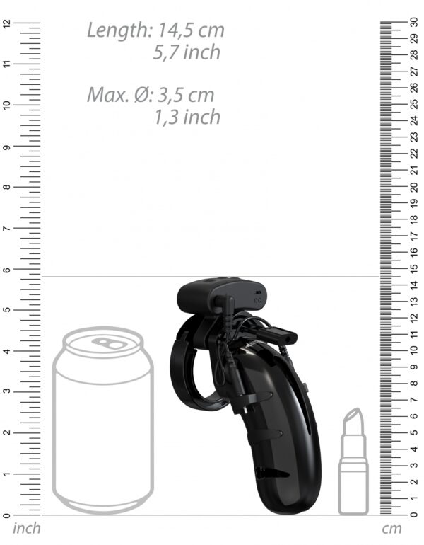 Cage de chasteté Électro ManCage Modèle 22 - 11.5 x 3.4cm Noire – Image 5
