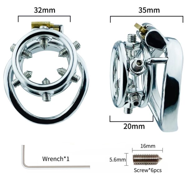 Cage de chasteté en métal Annel Pics 3.5 x 3.2cm – Image 6