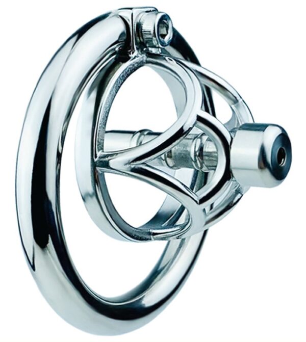 Cage de chasteté en métal avec Plug d'urètre Hexy 3 x 3.3cm – Image 3