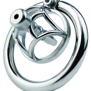 Cage de chasteté en métal avec Plug d'urètre Hexy 3 x 3.3cm