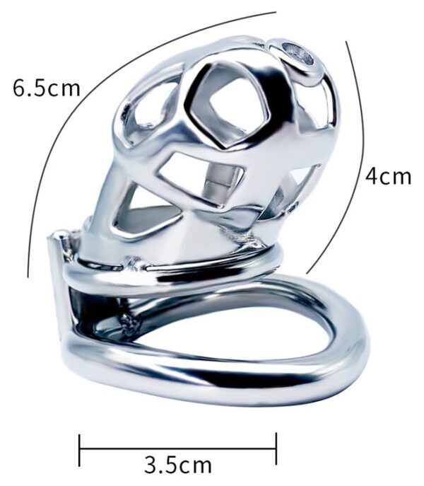 Cage de chasteté en métal Bekar 6.5 x 3.2cm – Image 6