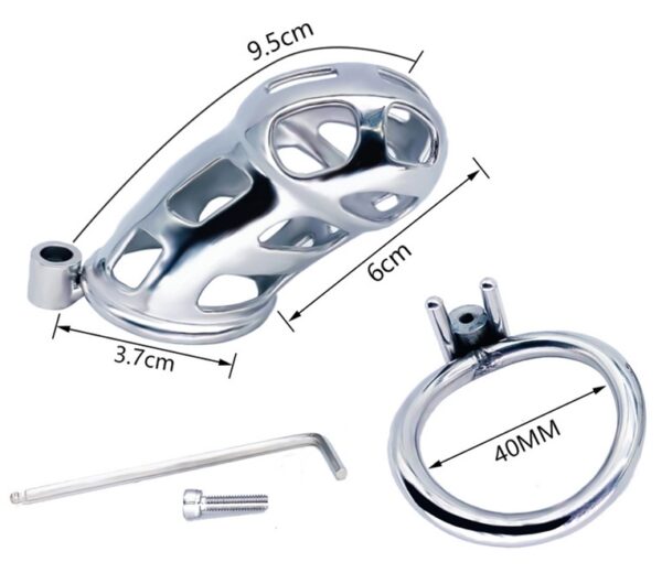 Cage de chasteté en métal Cobra Steel 10 x 3.7cm – Image 8