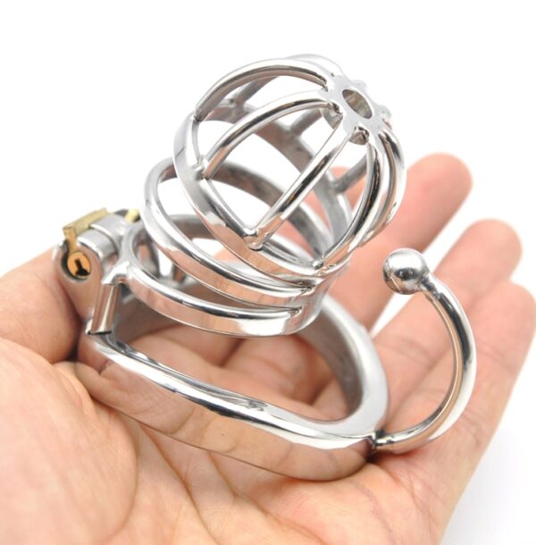 Cage de chasteté en métal Hooky 7.5 x 3.3cm – Image 3