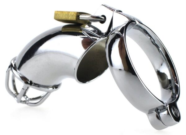 Cage de chasteté en métal Lancelot 10 x 3.5cm – Image 3