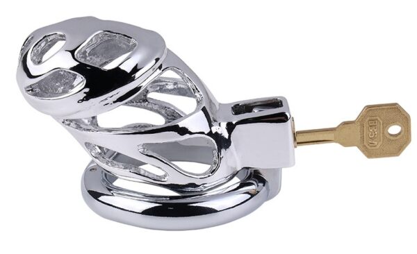 Cage de chasteté en métal Lock Love 9 x 3.5cm – Image 4