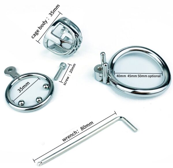 Cage de chasteté en métal Trig Cage 4 x 3.5cm – Image 7