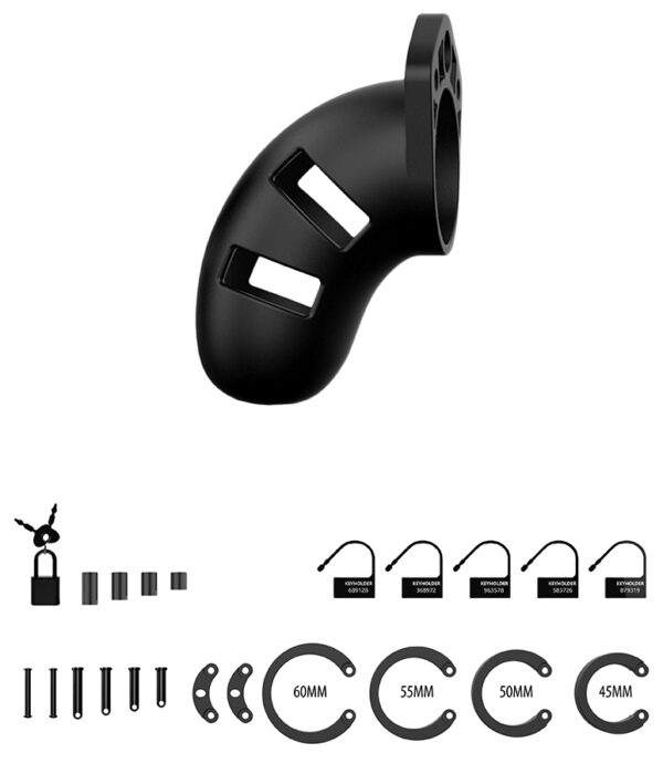 Cage de chasteté en silicone ManCage Modèle 20 - 9 x 3.5cm – Image 5