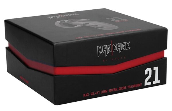 Cage de chasteté en silicone ManCage Modèle 21 - 11.5 x 3.5cm – Image 2