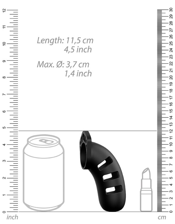Cage de chasteté en silicone ManCage Modèle 21 - 11.5 x 3.5cm – Image 3