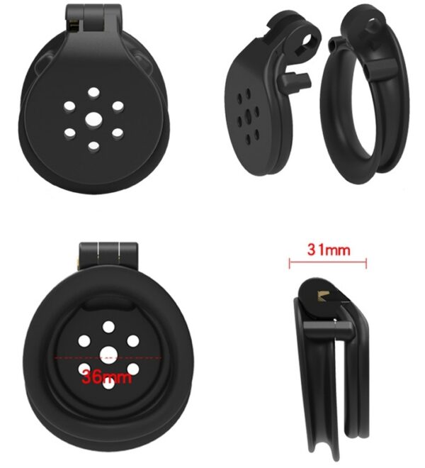 Cage de chasteté Flat Zone 2.5cm Noire – Image 2